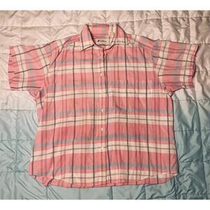 Saddlebred plaid pink button up top size 18W